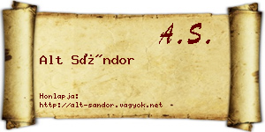 Alt Sándor névjegykártya