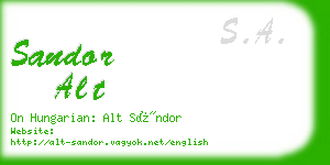 sandor alt business card